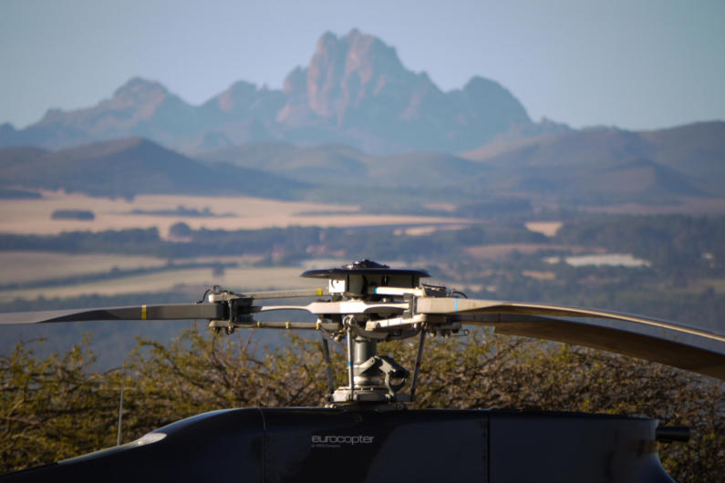 Helicopter at the Lewa House Helipad